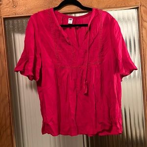 Old Navy pin tuck flutter short sleeve blouse - NWOT